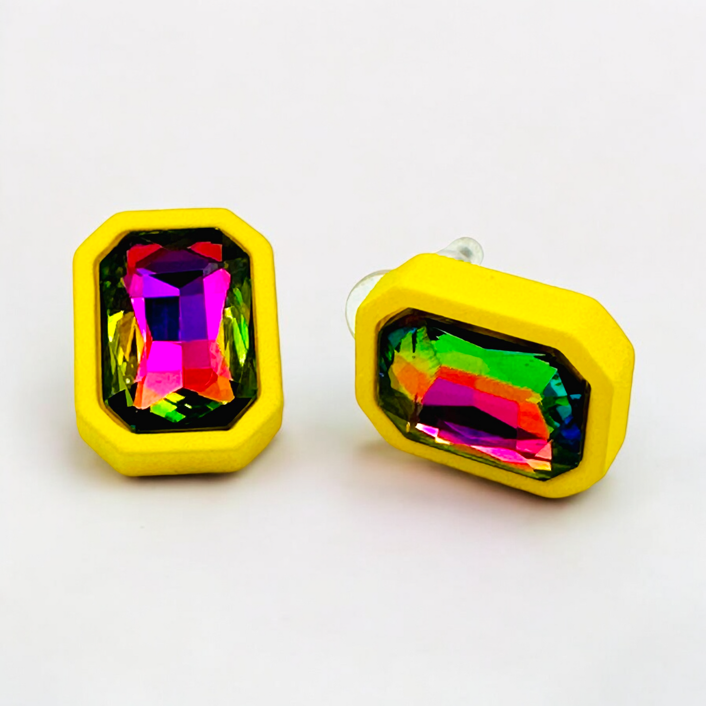 Retro Square Geometric Earrings - Vintage Travel Style