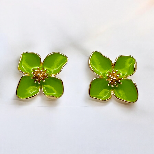 Colorful Flower Stud Earrings - Lightweight Travel Jewelry