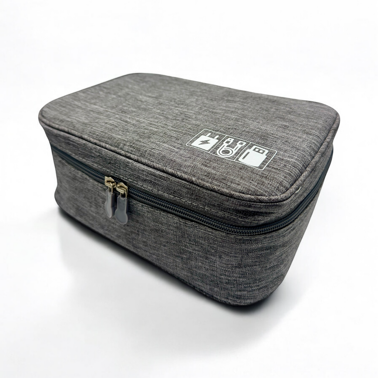 A compact organizer with multiple compartments for storing travel essentials like passports, tickets, and gadgets.