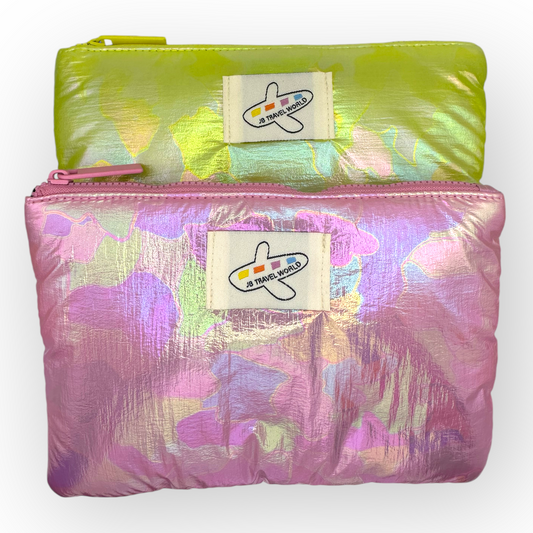 Iridescent Makeup Bag – Soft-Lined Travel Cosmetic Organiser for Beauty Essentials