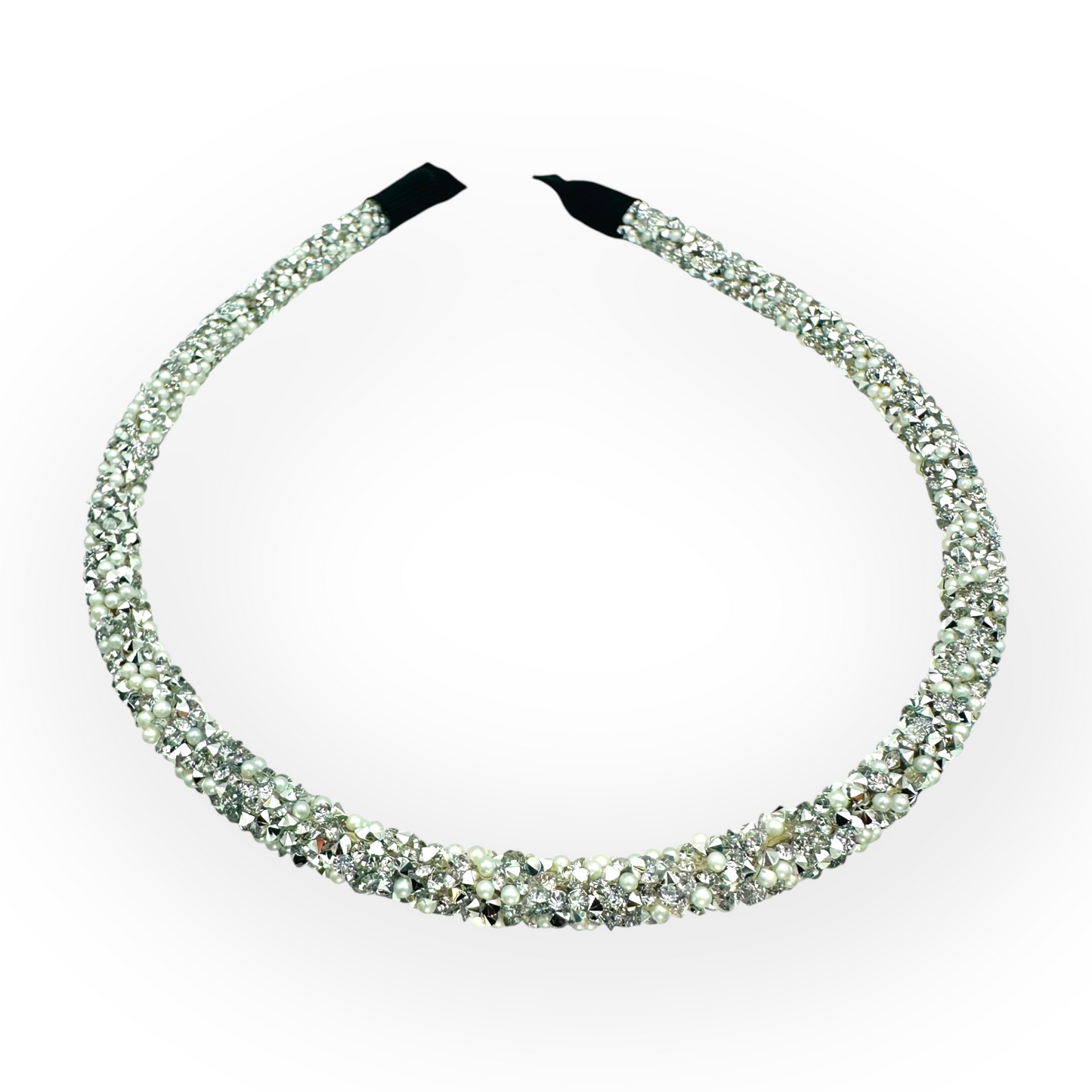 Silver Skyline Rhinestone & Pearl Headband