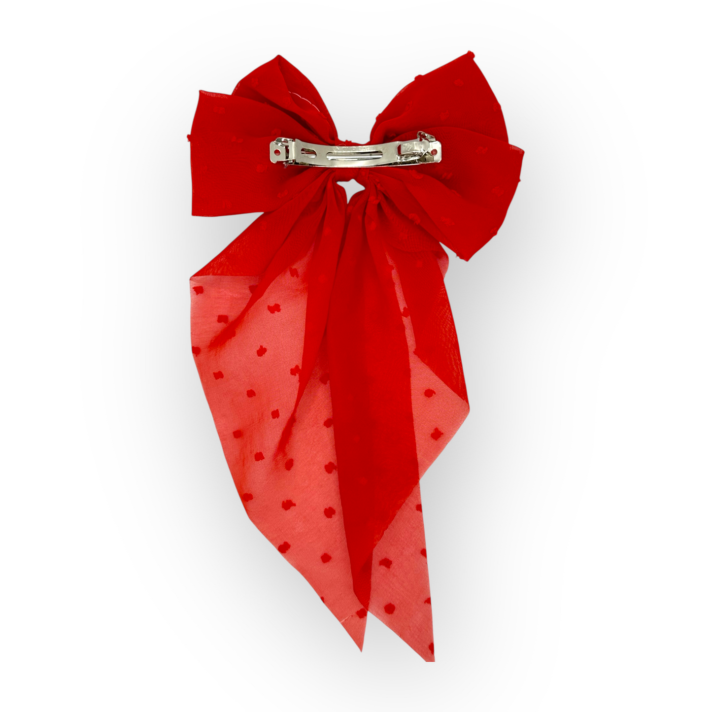 Crimson Bow Hair Clip